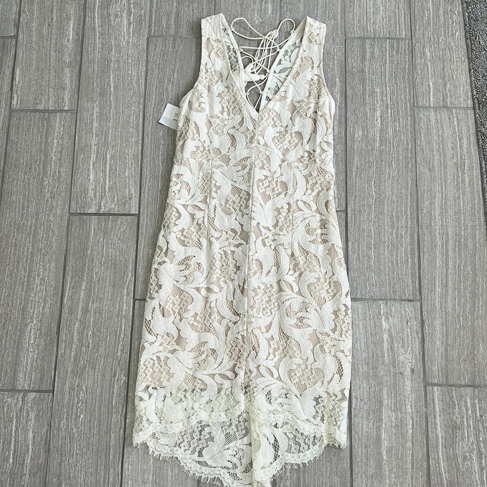 Beautiful Lace Hi-Lo Hem Dress